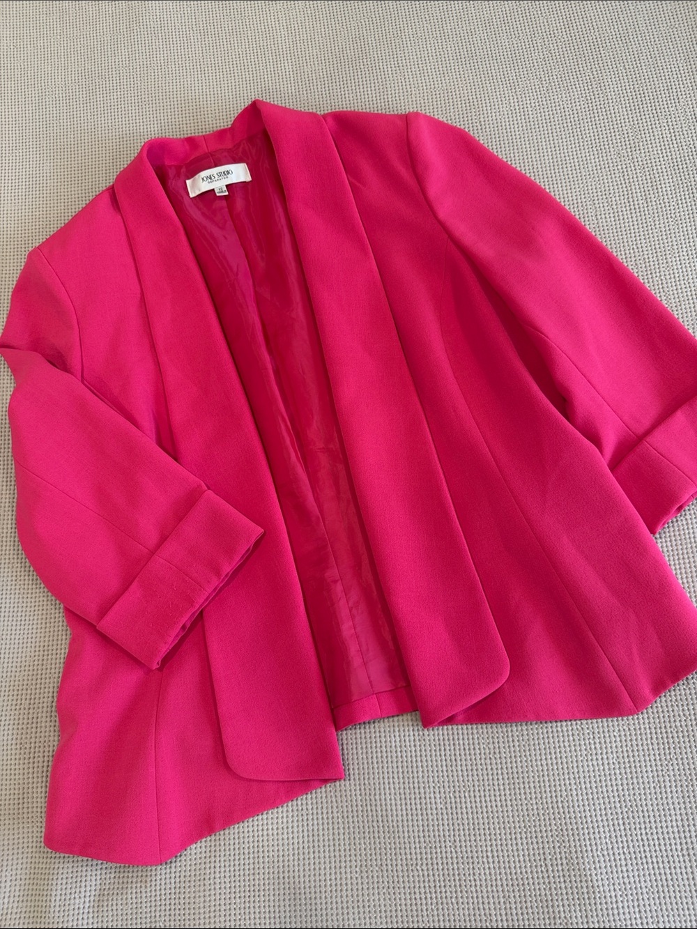Jones Studio Bright Pink Open-Front Blazer